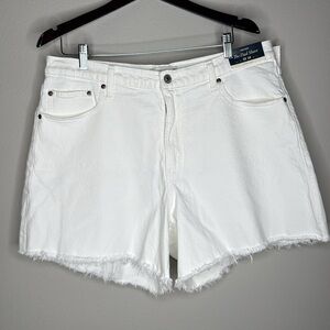 Abercrombie & Fitch Curve Love High Rise The Dad Short in White Size 16/33 NWT